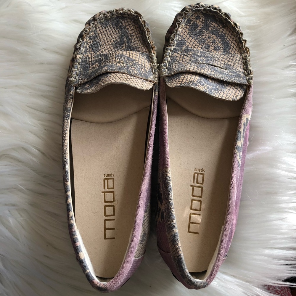 Cheetah Purple Moda Spana Flats Size 6